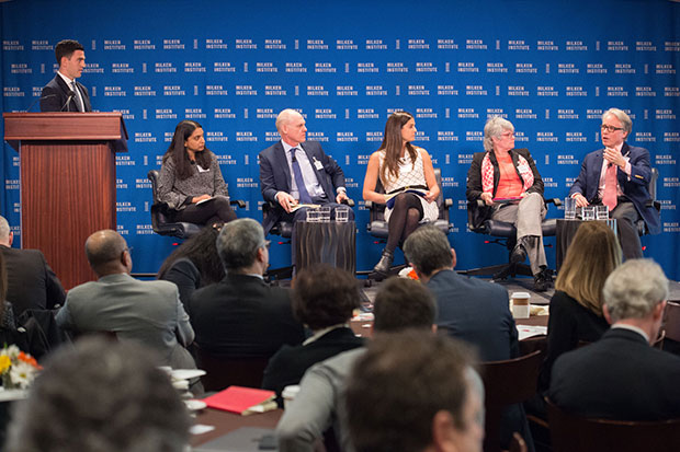  Panel: The next generation of green bonds. L-R:  Zachary Solomon, Morgan Stanley; Kiran Jain, Neighborly; John McCray-Goldsmith, Barclays; Leigh Madeira, Blue Forest Conservation; Reneé WebsterHawkins, CPCFA; Tony Nahas, The Eco-Block Project  