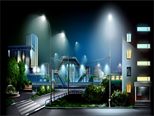 Street lighting in Atyrau, Kazakhstan