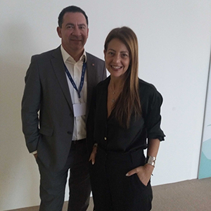 Dyogo Oliveira, president of Brazil's association of insurers, with his colleague Ana Paula de Almeida Santos
