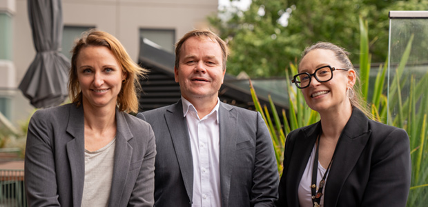Malin Eek, assistant group treasurer, Adam Vise, group treasurer and general manager of strategy & impact, Siobhan Henderson, strategy & impact manager at Australian Unity