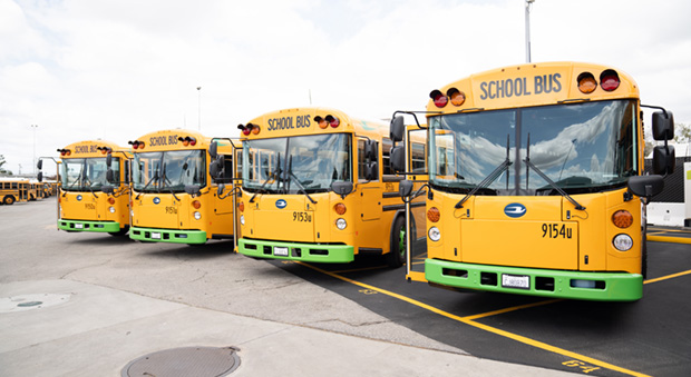 Los Angeles electric school buses. Source: Los Angeles Unified School District