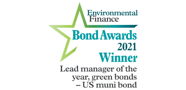 Lead manager of the year, green bonds - US muni bond: Bank of America
