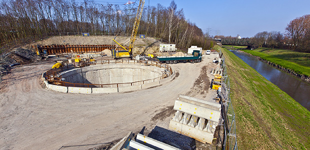 Work on the Emscher River